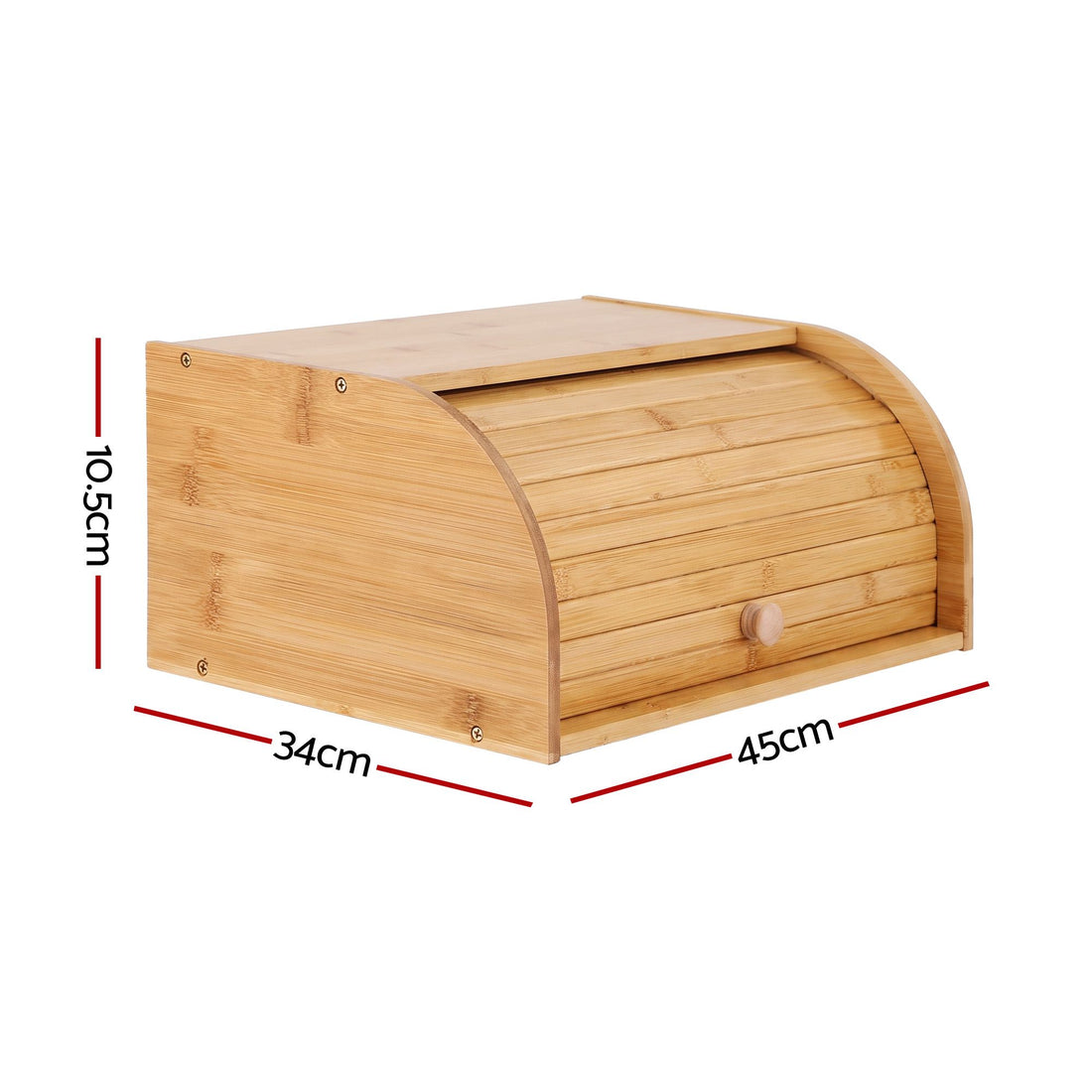 Artiss Bamboo Bread Box Bin Roll Top Kitchen Countertop Storage 45cm Natural-Home &amp; Garden > Kitchenware > Food Storage-PEROZ Accessories