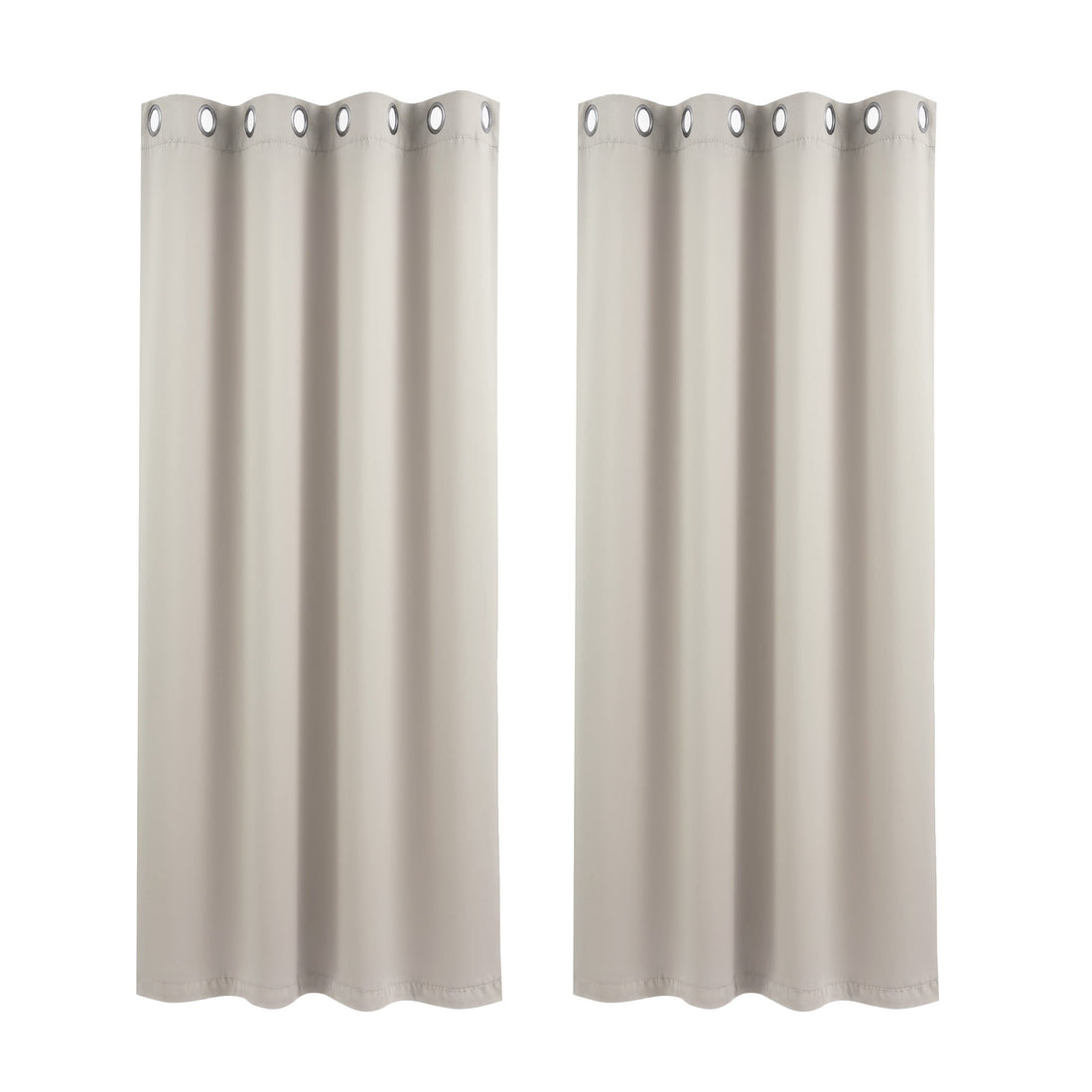 Artiss Blockout Curtains 2X 132x160cm Thermal Insulated Eyelet Drapes Beige-Home &amp; Garden > Curtains > Curtains &amp; Drapes-PEROZ Accessories