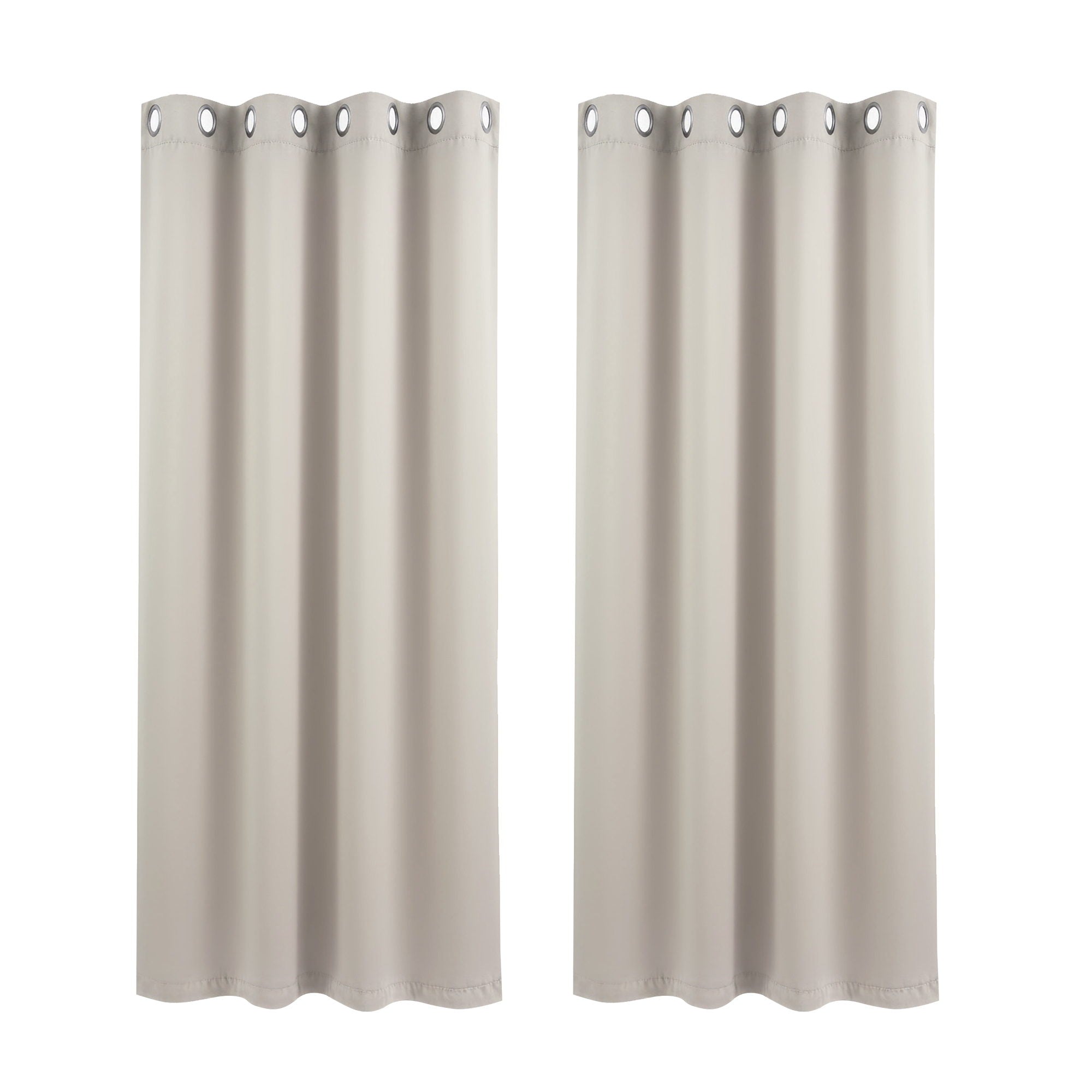 Artiss Blockout Curtains 2X 132x160cm Thermal Insulated Eyelet Drapes Beige-Home &amp; Garden > Curtains > Curtains &amp; Drapes-PEROZ Accessories