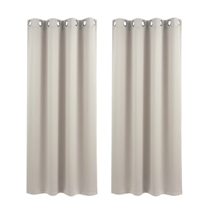 Artiss Blockout Curtains 2X 132x160cm Thermal Insulated Eyelet Drapes Beige-Home &amp; Garden > Curtains > Curtains &amp; Drapes-PEROZ Accessories
