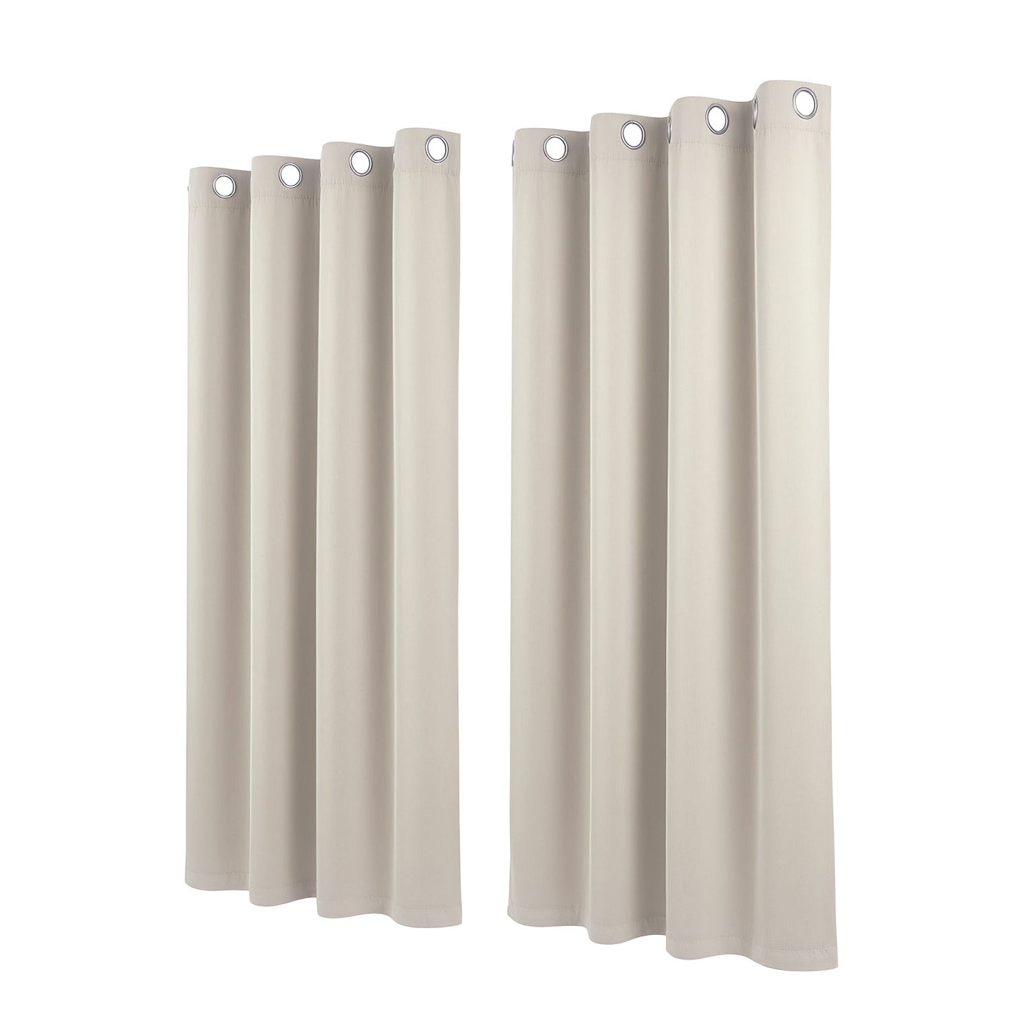 Artiss Blockout Curtains 2X 132x160cm Thermal Insulated Eyelet Drapes Beige-Home &amp; Garden > Curtains > Curtains &amp; Drapes-PEROZ Accessories