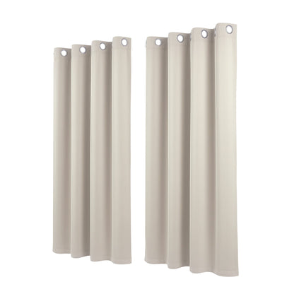 Artiss Blockout Curtains 2X 132x160cm Thermal Insulated Eyelet Drapes Beige-Home &amp; Garden > Curtains > Curtains &amp; Drapes-PEROZ Accessories