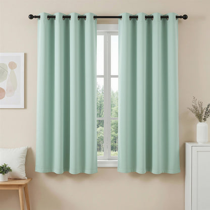 Artiss Blockout Curtains 2X 132x160cm Thermal Insulated Eyelet Drapes Green-Home &amp; Garden > Curtains > Curtains &amp; Drapes-PEROZ Accessories