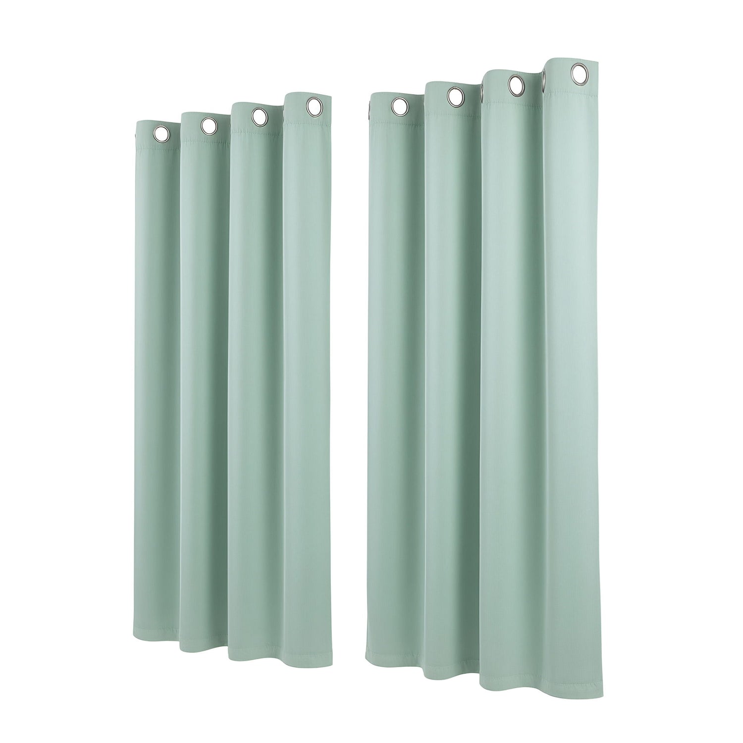 Artiss Blockout Curtains 2X 132x160cm Thermal Insulated Eyelet Drapes Green-Home &amp; Garden > Curtains > Curtains &amp; Drapes-PEROZ Accessories