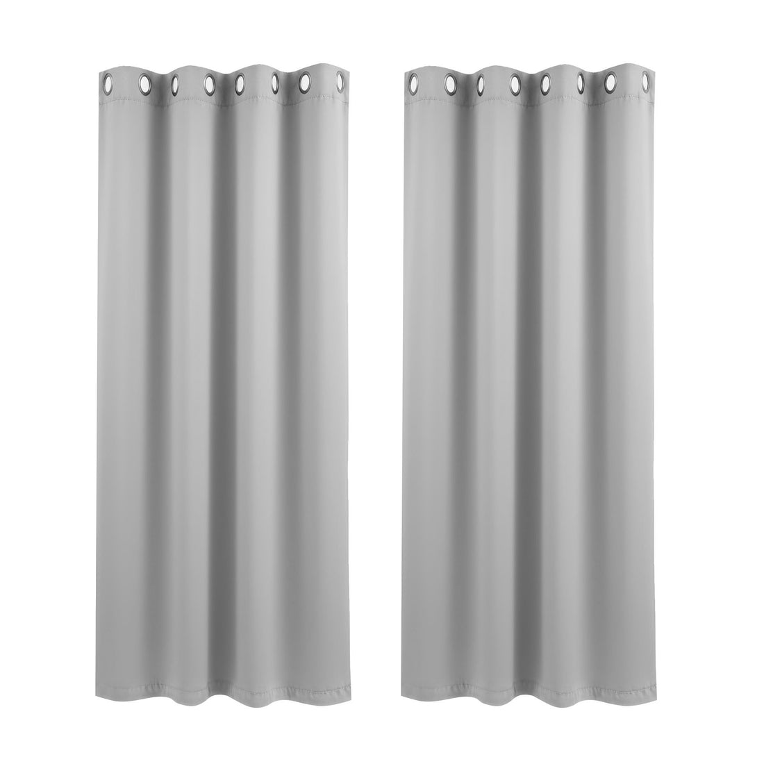 Artiss Blockout Curtains 2X 132x160cm Thermal Insulated Eyelet Drapes Grey-Home &amp; Garden > Curtains > Curtains &amp; Drapes-PEROZ Accessories