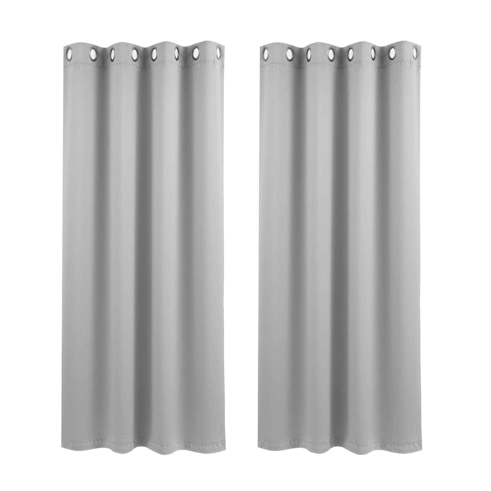 Artiss Blockout Curtains 2X 132x160cm Thermal Insulated Eyelet Drapes Grey-Home &amp; Garden > Curtains > Curtains &amp; Drapes-PEROZ Accessories