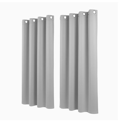 Artiss Blockout Curtains 2X 132x160cm Thermal Insulated Eyelet Drapes Grey-Home &amp; Garden > Curtains > Curtains &amp; Drapes-PEROZ Accessories