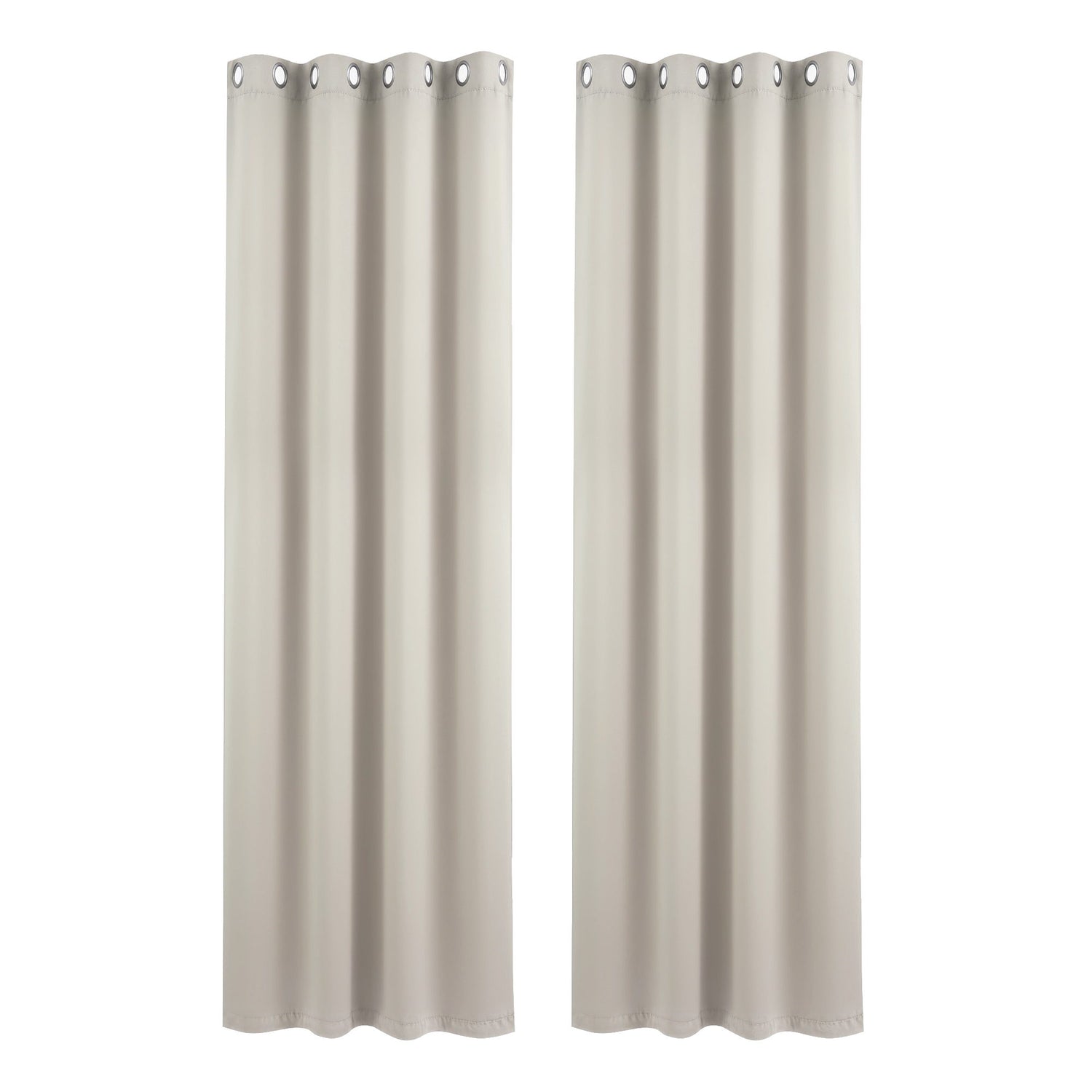 Artiss Blockout Curtains 2X 132x213cm Thermal Insulated Eyelet Drapes Beige-Home &amp; Garden > Curtains > Curtains &amp; Drapes-PEROZ Accessories