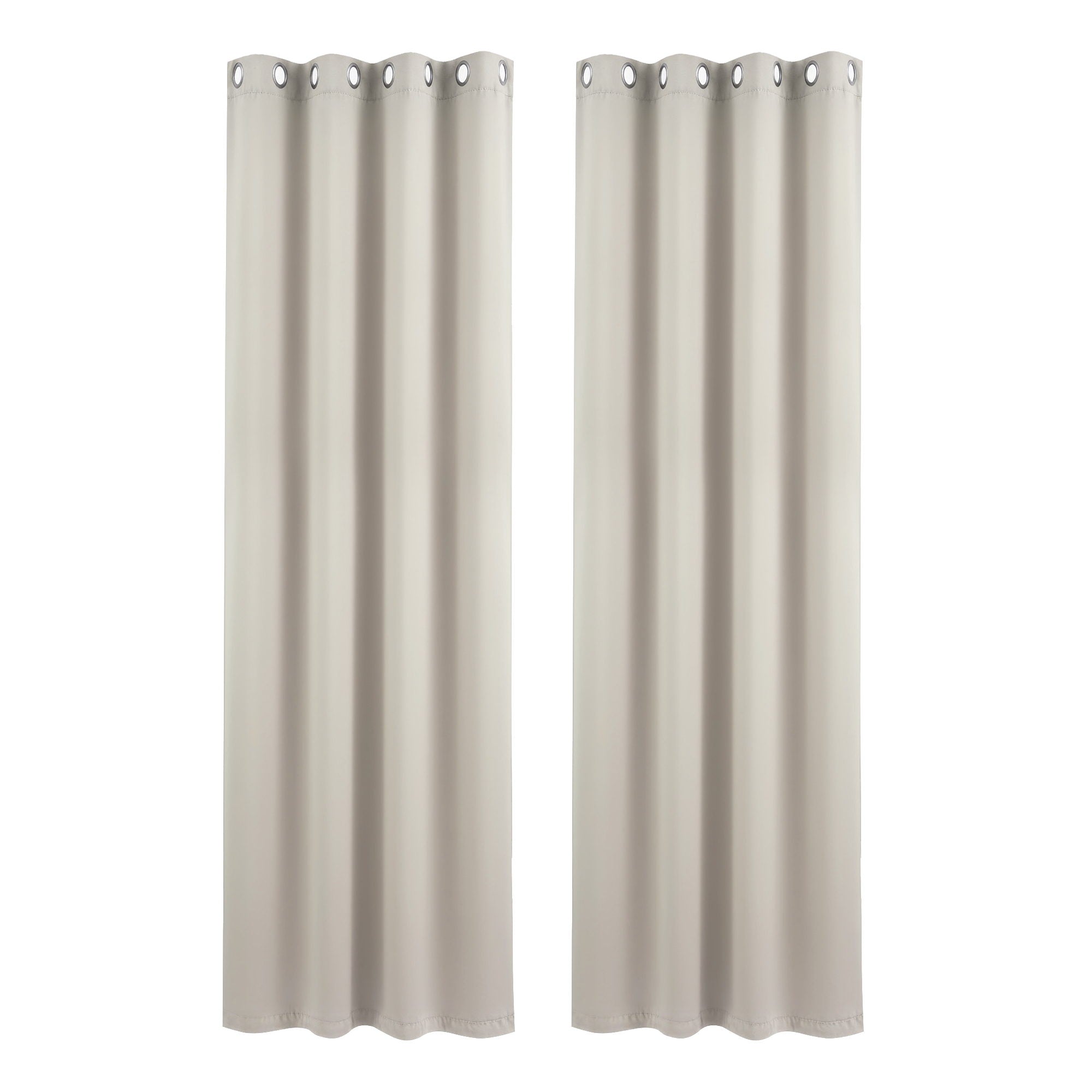 Artiss Blockout Curtains 2X 132x213cm Thermal Insulated Eyelet Drapes Beige-Home &amp; Garden > Curtains > Curtains &amp; Drapes-PEROZ Accessories