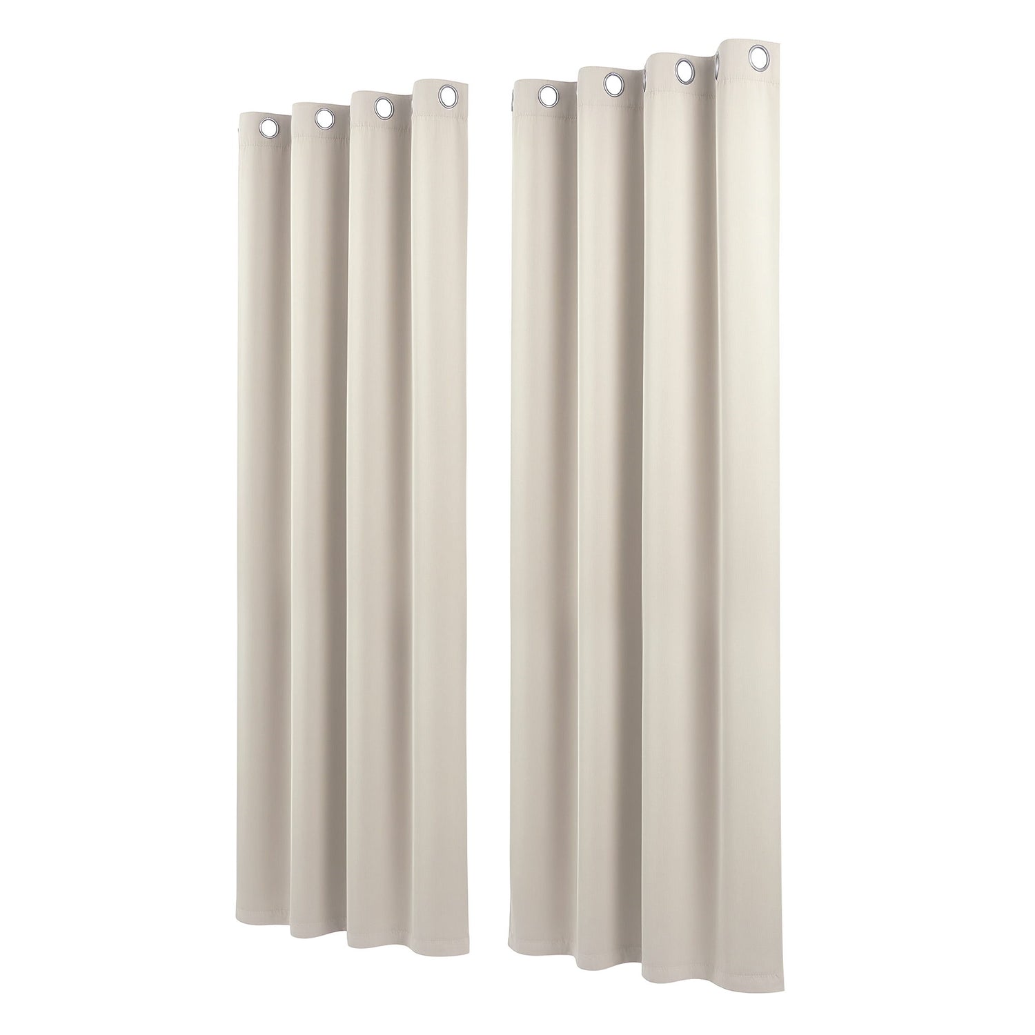 Artiss Blockout Curtains 2X 132x213cm Thermal Insulated Eyelet Drapes Beige-Home &amp; Garden > Curtains > Curtains &amp; Drapes-PEROZ Accessories