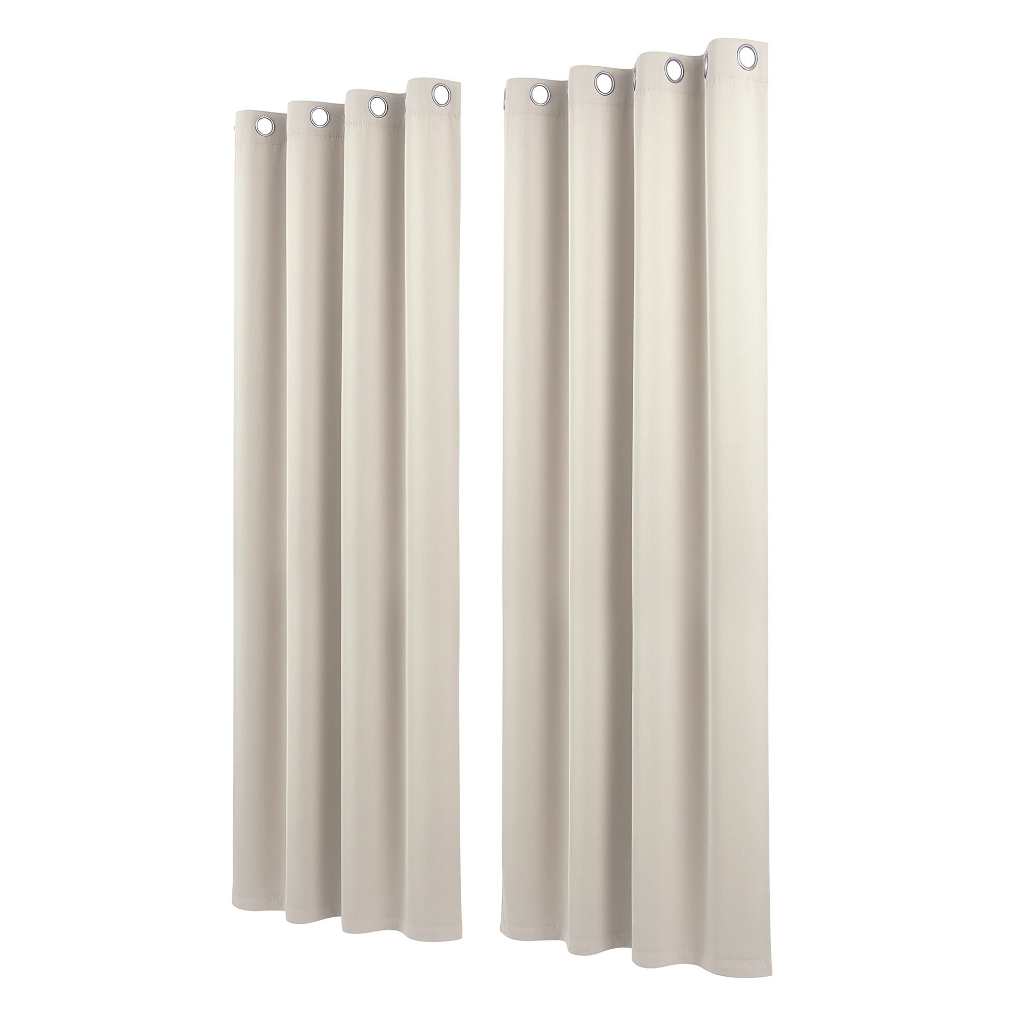 Artiss Blockout Curtains 2X 132x213cm Thermal Insulated Eyelet Drapes Beige-Home &amp; Garden > Curtains > Curtains &amp; Drapes-PEROZ Accessories