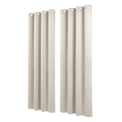 Artiss Blockout Curtains 2X 132x213cm Thermal Insulated Eyelet Drapes Beige-Home &amp; Garden > Curtains > Curtains &amp; Drapes-PEROZ Accessories