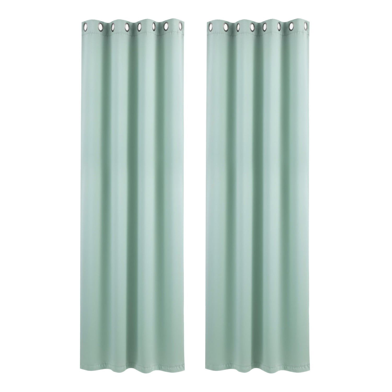 Artiss Blockout Curtains 2X 132x213cm Thermal Insulated Eyelet Drapes Green-Home &amp; Garden > Curtains > Curtains &amp; Drapes-PEROZ Accessories