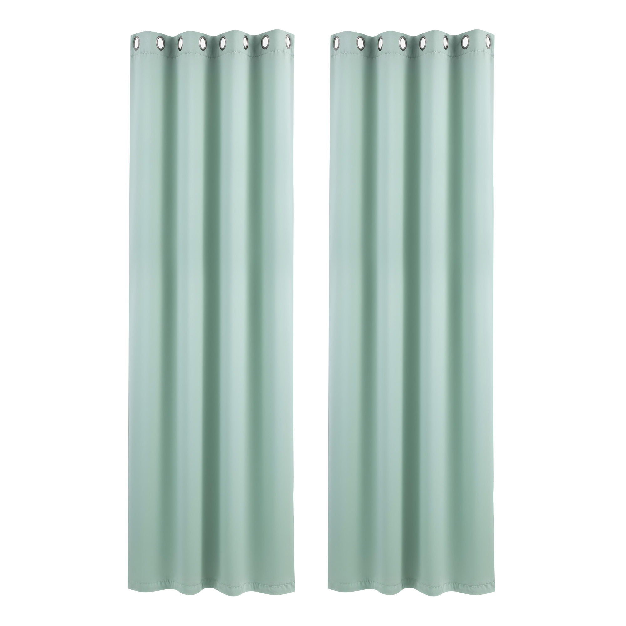 Artiss Blockout Curtains 2X 132x213cm Thermal Insulated Eyelet Drapes Green-Home &amp; Garden > Curtains > Curtains &amp; Drapes-PEROZ Accessories