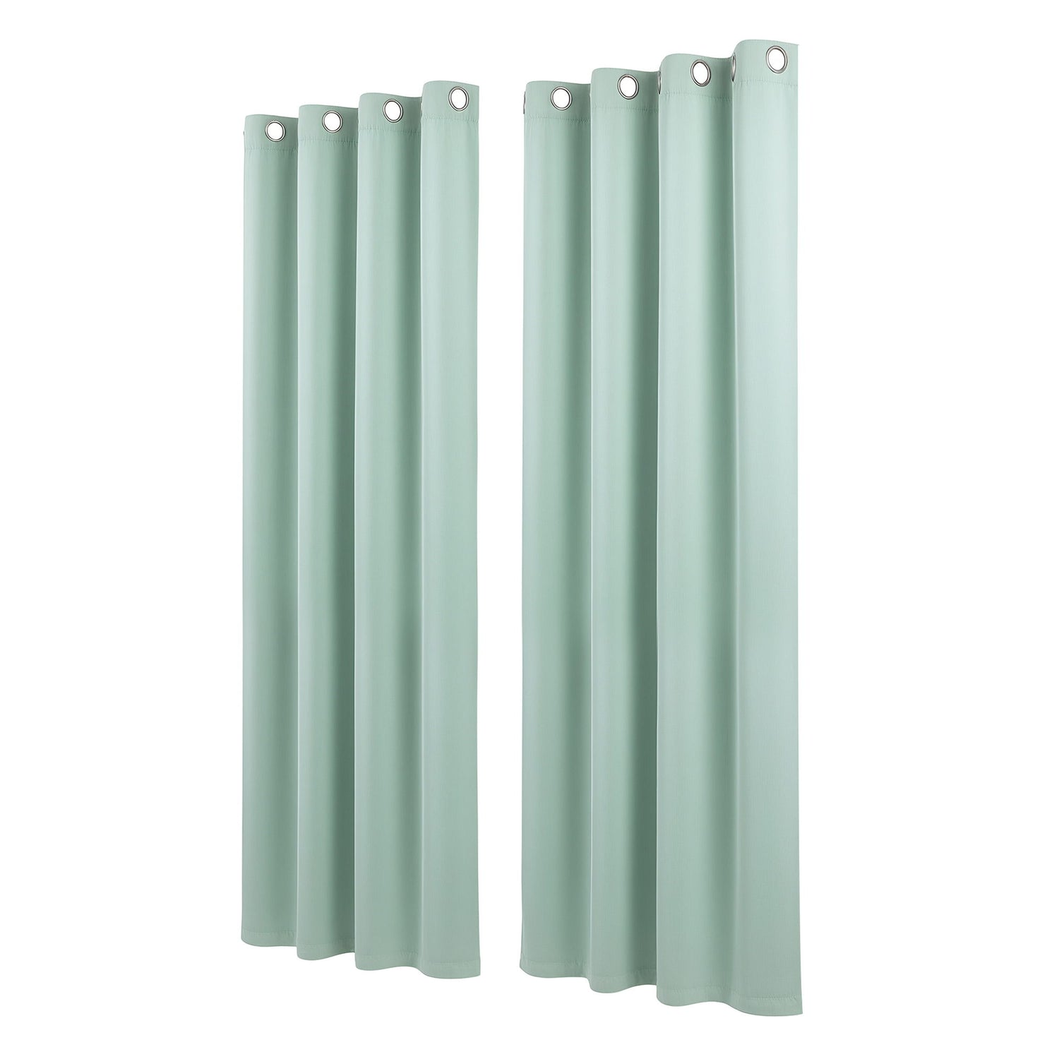 Artiss Blockout Curtains 2X 132x213cm Thermal Insulated Eyelet Drapes Green-Home &amp; Garden > Curtains > Curtains &amp; Drapes-PEROZ Accessories
