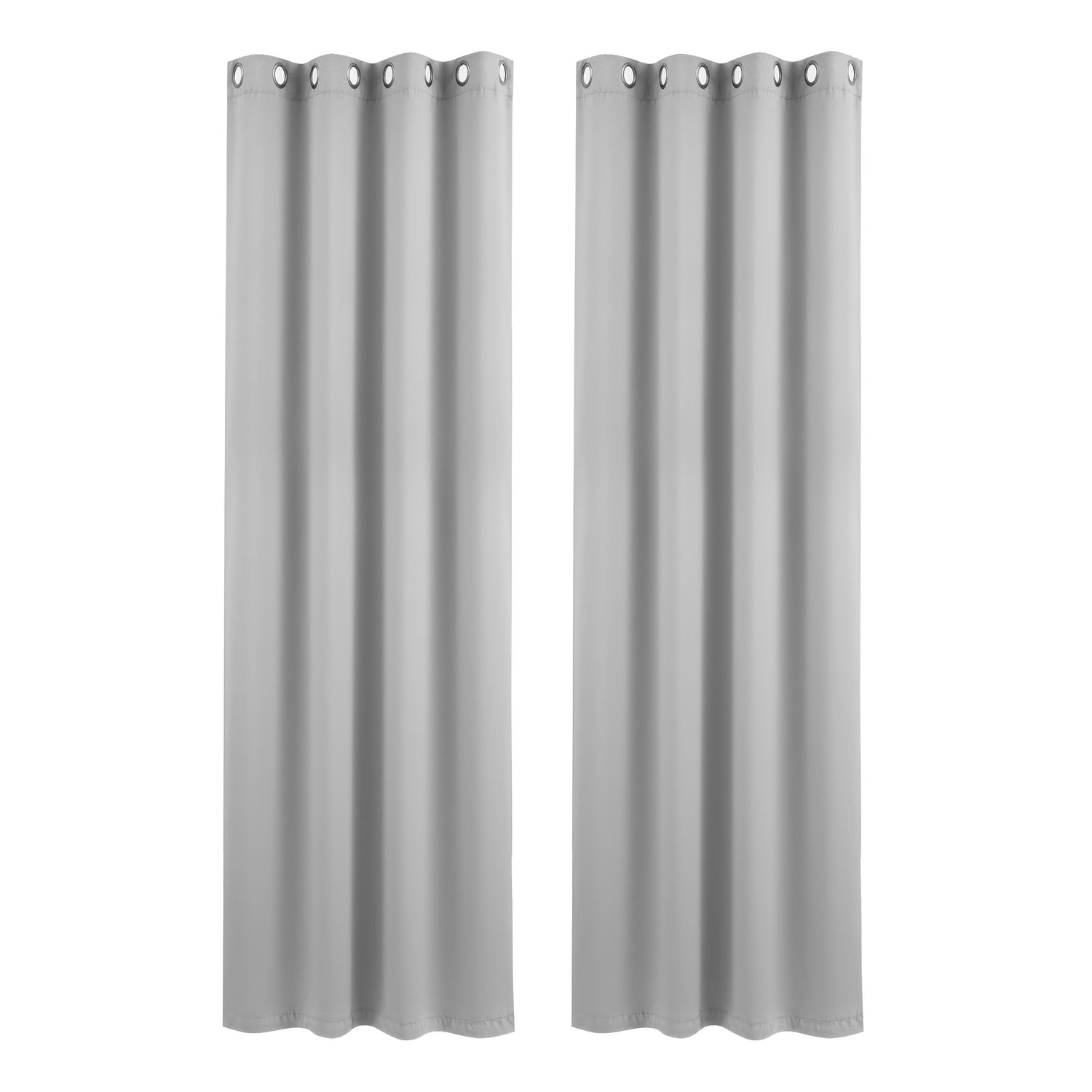 Artiss Blockout Curtains 2X 132x213cm Thermal Insulated Eyelet Drapes Grey-Home &amp; Garden > Curtains > Curtains &amp; Drapes-PEROZ Accessories