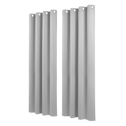Artiss Blockout Curtains 2X 132x213cm Thermal Insulated Eyelet Drapes Grey-Home &amp; Garden > Curtains > Curtains &amp; Drapes-PEROZ Accessories
