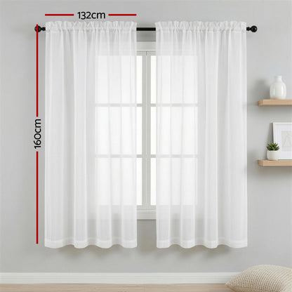 Artiss Blockout Curtains 2X 132x160cm Light Filtering Window Drapes Rod Pocket-Home &amp; Garden > Curtains > Curtains &amp; Drapes-PEROZ Accessories