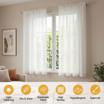 Artiss Blockout Curtains 2X 132x160cm Light Filtering Window Drapes Rod Pocket-Home &amp; Garden > Curtains > Curtains &amp; Drapes-PEROZ Accessories