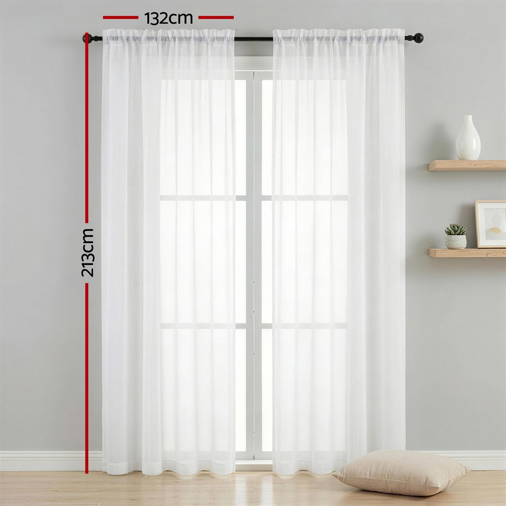 Artiss Blockout Curtains 2X 132x213cm Light Filtering Window Drapes Rod Pocket-Home &amp; Garden > Curtains > Curtains &amp; Drapes-PEROZ Accessories