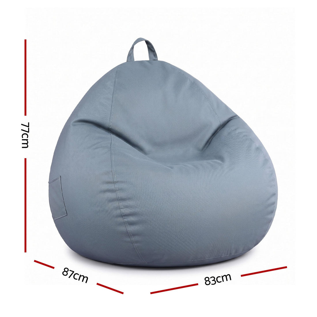 Artiss Outdoor Bean Bag Chair Cover (No Filler) Splash-Proof Beanbag Sofacover for Adults Teens Kids Stuffable Bean Bag Cover for Patio Poolside Relaxing, Grey-Furniture > Sofas > Sofa Accessories-PEROZ Accessories