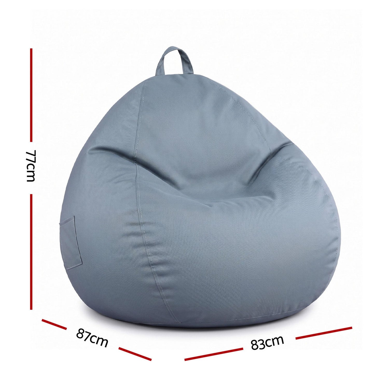 Artiss Outdoor Bean Bag Chair Cover (No Filler) Splash-Proof Beanbag Sofacover for Adults Teens Kids Stuffable Bean Bag Cover for Patio Poolside Relaxing, Grey-Furniture > Sofas > Sofa Accessories-PEROZ Accessories