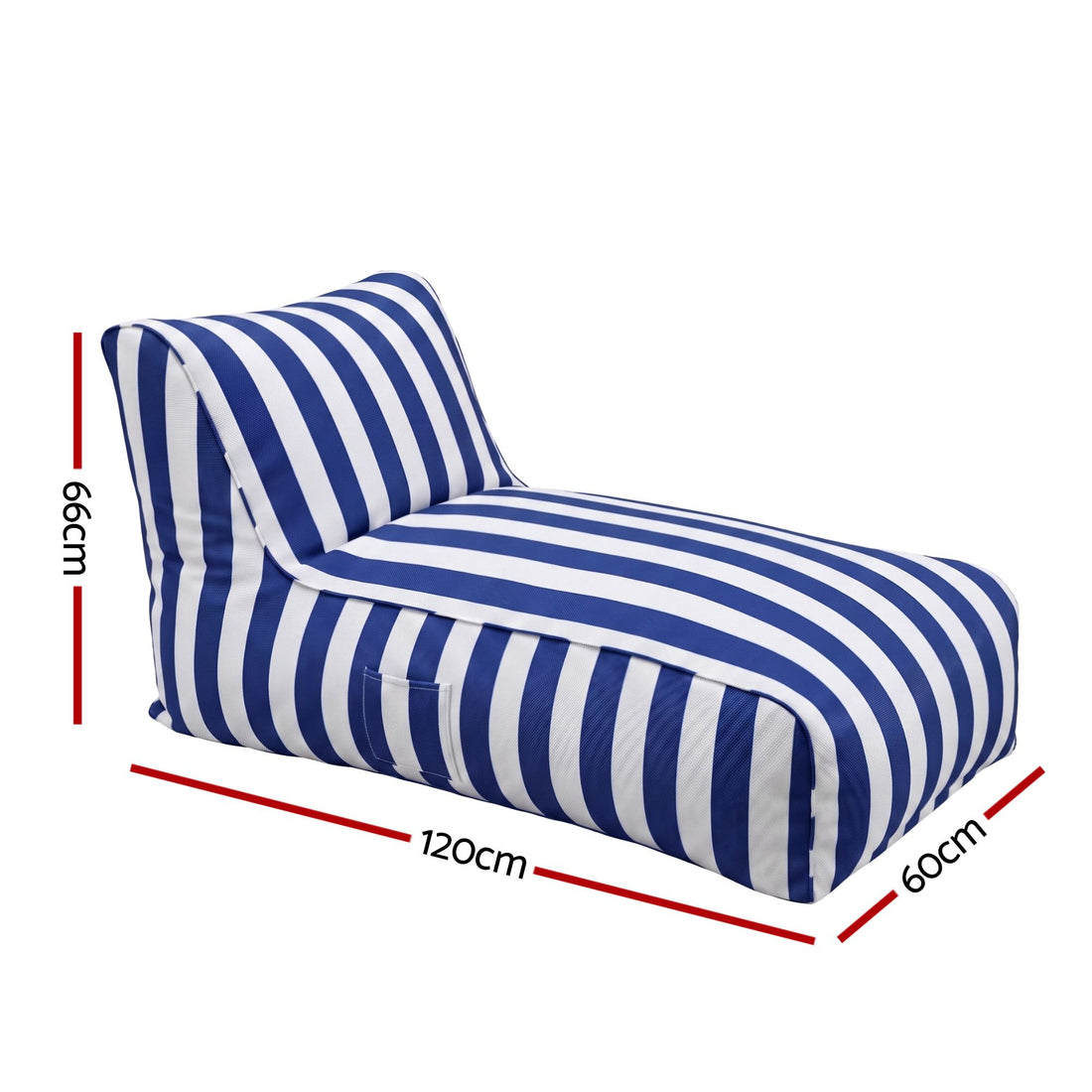 Artiss Outdoor Bean Bag Chair Cover (No Filler) Splash-Proof Beanbag Lounge Sofacover Stuffed Animal Storage Bean Bag Cover for Patio Poolside Relaxing, Blue-Furniture > Sofas > Sofa Accessories-PEROZ Accessories