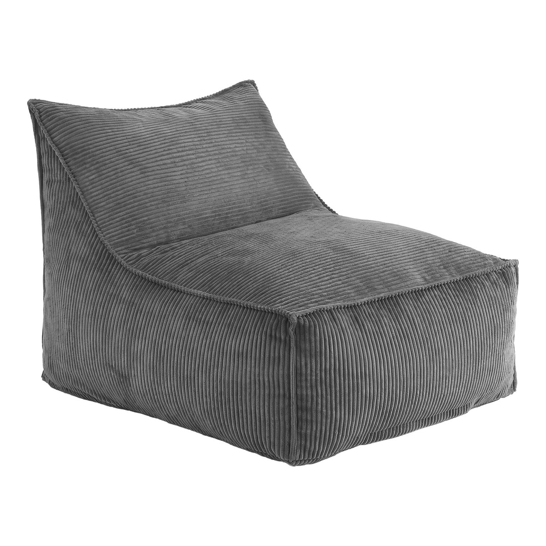 Artiss Bean Bag Chair Cover (No Filler) Soft Corduroy Stuffed Animal Storage Bean Bag Cover for Adults, Washable Lazy Sofa Cover for Living Room Bedroom, Grey-Furniture > Sofas > Sofa Accessories-PEROZ Accessories