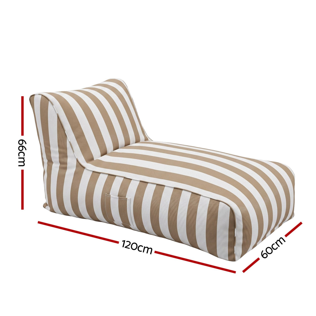 Artiss Outdoor Bean Bag Chair Cover (No Filler) Splash-Proof Beanbag Lounge Sofacover Stuffed Animal Storage Bean Bag Cover for Patio Poolside Relaxing, Taupe-Furniture > Sofas > Sofa Accessories-PEROZ Accessories