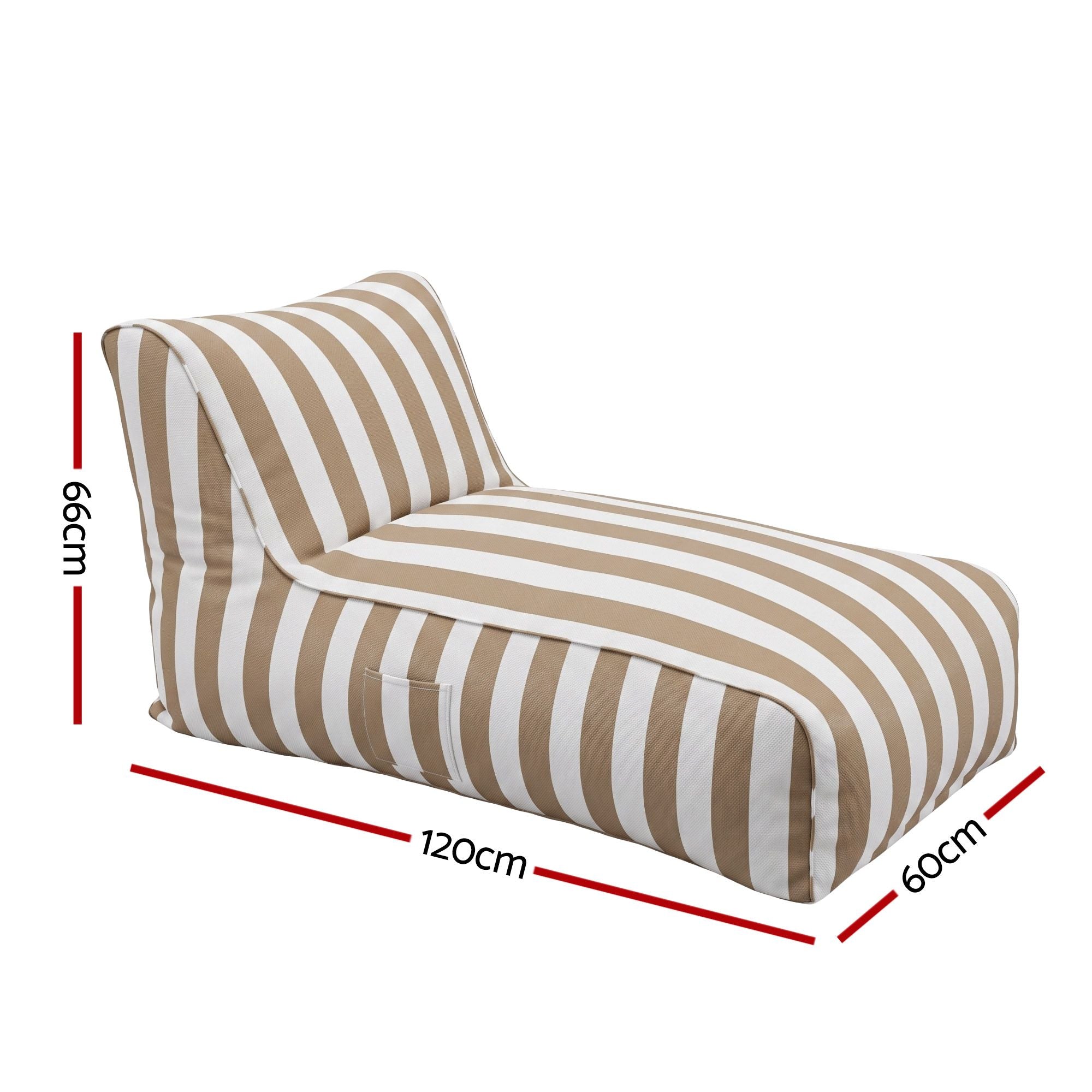 Artiss Outdoor Bean Bag Chair Cover (No Filler) Splash-Proof Beanbag Lounge Sofacover Stuffed Animal Storage Bean Bag Cover for Patio Poolside Relaxing, Taupe-Furniture > Sofas > Sofa Accessories-PEROZ Accessories