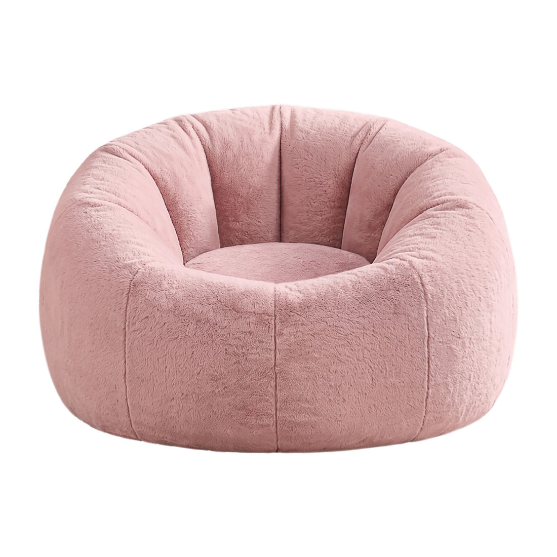 Artiss Bean Bag Chair Cover (No Filler) Soft Faux Fur Beanbag Cover Large Round Stuffed Animal Storage Bean Bag Cover Washable Lazy Sofa Cover for Adults Kids Teens, Pink-Furniture > Sofas > Sofa Accessories-PEROZ Accessories
