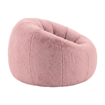 Artiss Bean Bag Chair Cover (No Filler) Soft Faux Fur Beanbag Cover Large Round Stuffed Animal Storage Bean Bag Cover Washable Lazy Sofa Cover for Adults Kids Teens, Pink-Furniture > Sofas > Sofa Accessories-PEROZ Accessories