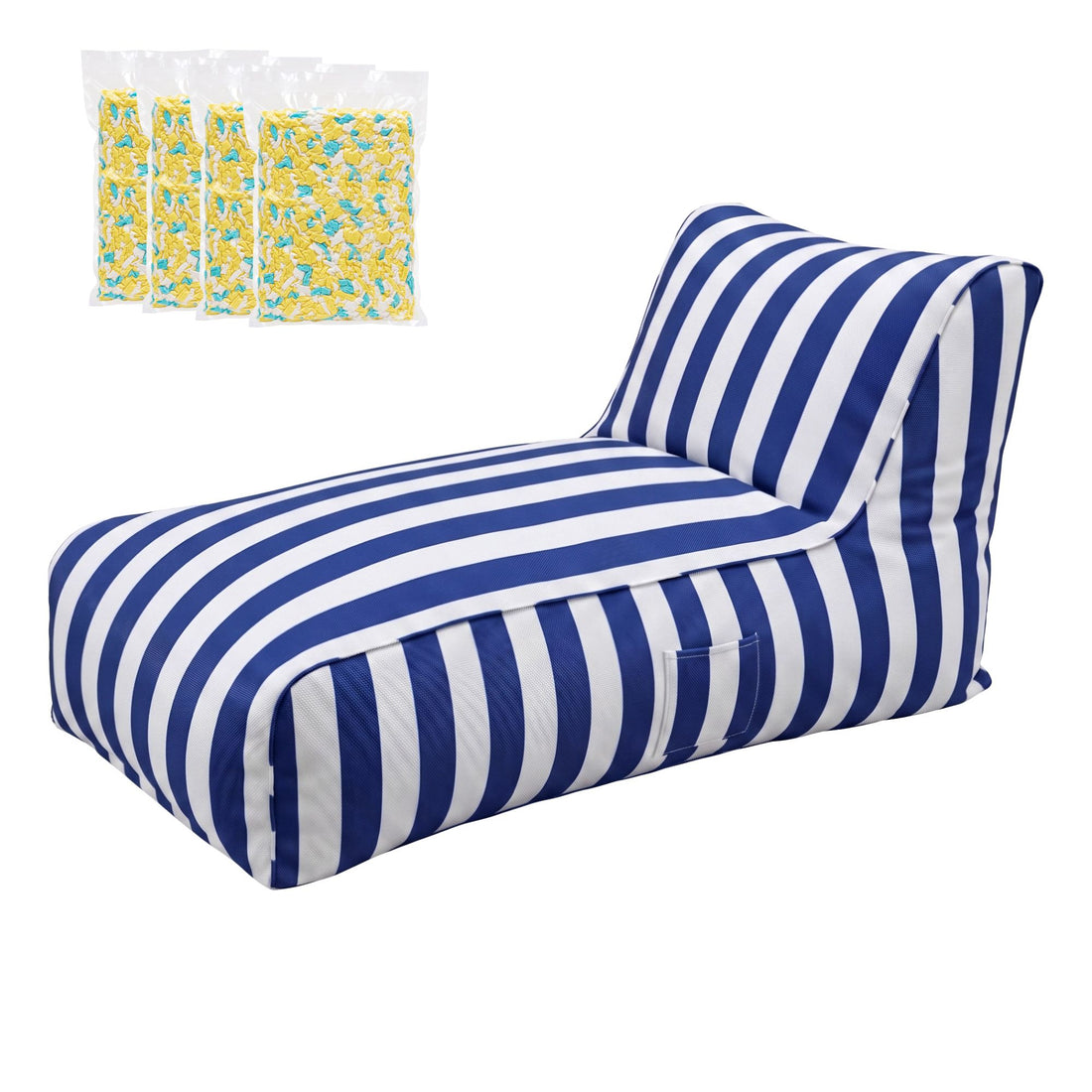 Artiss Outdoor Bean Bag Chair with Filler Splash-Proof Beanbag Lounge DIY Stuffed Animal Storage Bean Bag Washable for Patio Poolside Relaxing, Blue-Furniture > Sofas > Sofa Accessories-PEROZ Accessories