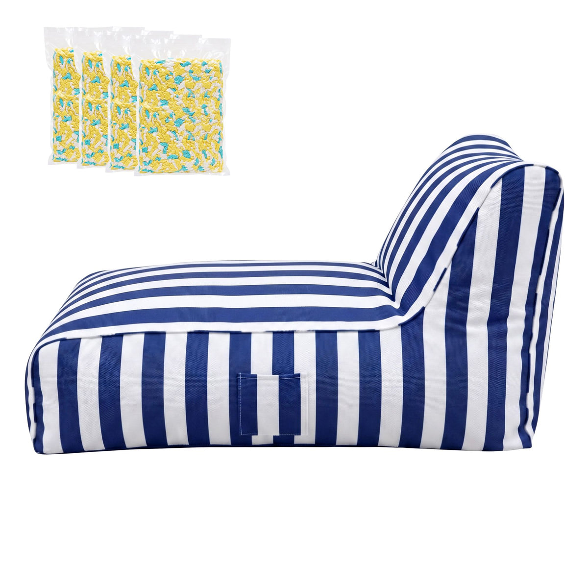 Artiss Outdoor Bean Bag Chair with Filler Splash-Proof Beanbag Lounge DIY Stuffed Animal Storage Bean Bag Washable for Patio Poolside Relaxing, Blue-Furniture > Sofas > Sofa Accessories-PEROZ Accessories