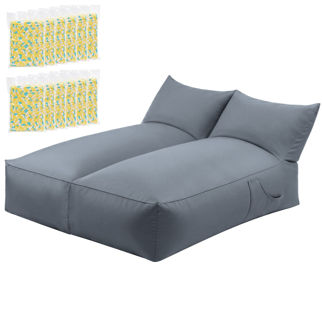 Artiss Outdoor Bean Bag Chair with Filler 2 Seater Beanbag Lounge Adults Splash-Proof Large Bean Bag Cover with Filling for Patio Poolside Relaxing Indoor, Grey-Furniture > Sofas > Sofa Accessories-PEROZ Accessories