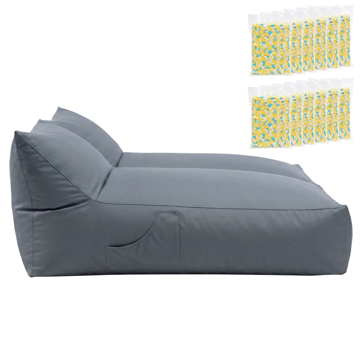 Artiss Outdoor Bean Bag Chair with Filler 2 Seater Beanbag Lounge Adults Splash-Proof Large Bean Bag Cover with Filling for Patio Poolside Relaxing Indoor, Grey-Furniture > Sofas > Sofa Accessories-PEROZ Accessories