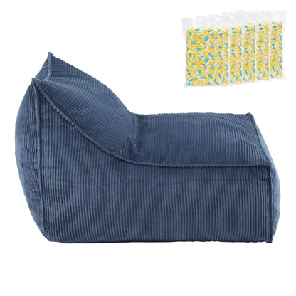 Artiss Bean Bag Chair Cover with Filler Soft Corduroy DIY Stuffed Animal Storage Bean Bag for Adults, Washable Lazy Sofa for Living Room Bedroom, Blue-Furniture > Sofas > Sofa Accessories-PEROZ Accessories