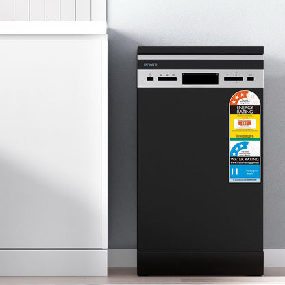 Devanti 10 Place Settings Freestanding Dishwasher Black-Appliances > Kitchen Appliances-PEROZ Accessories