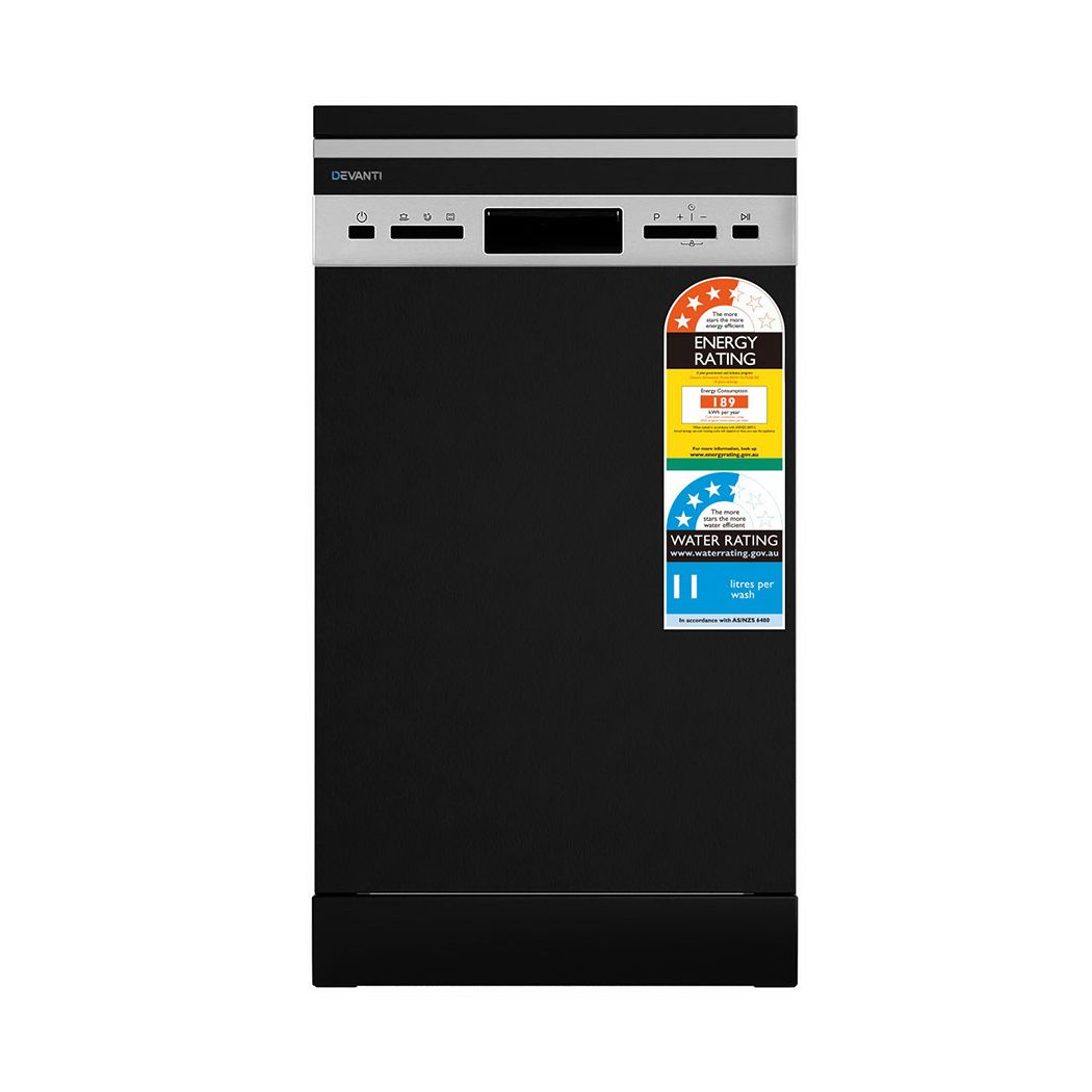 Devanti 10 Place Settings Freestanding Dishwasher Black-Appliances > Kitchen Appliances-PEROZ Accessories