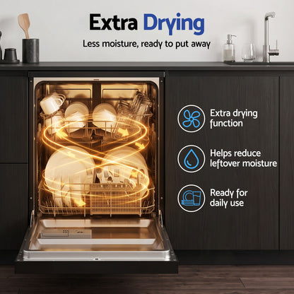 Devanti 12 Place Settings Dishwasher 55cm Freestanding Benchtop Built-In-Appliances > Kitchen Appliances > Dishwashers-PEROZ Accessories