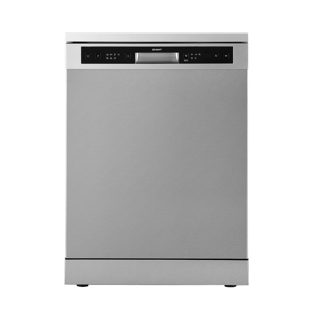 Devanti 60cm 14 Place Settings Freestanding Dishwasher Silver-Appliances &gt; Kitchen Appliances &gt; Dishwashers-PEROZ Accessories