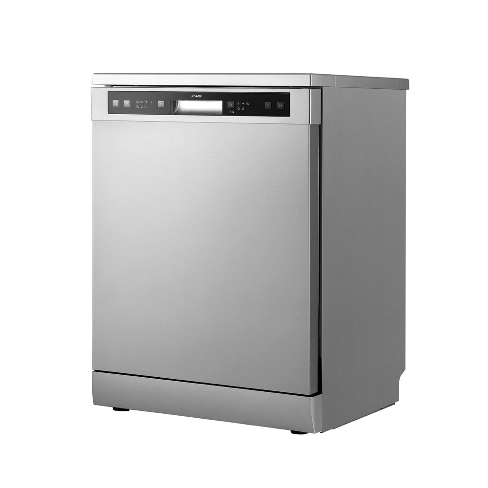 Devanti 60cm 14 Place Settings Freestanding Dishwasher Silver-Appliances &gt; Kitchen Appliances &gt; Dishwashers-PEROZ Accessories