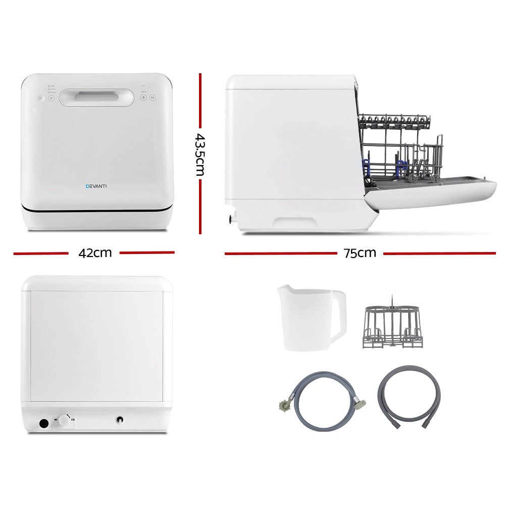 Devanti Benchtop Dishwasher 3 Place Bench Top Countertop Dish Washer Cleaner-Appliances &gt; Kitchen Appliances-PEROZ Accessories