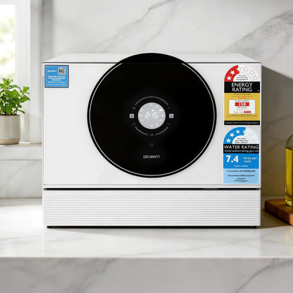 Devanti 6-Place Setting Benchtop Dishwasher 50cm White-Appliances > Kitchen Appliances > Dishwashers-PEROZ Accessories