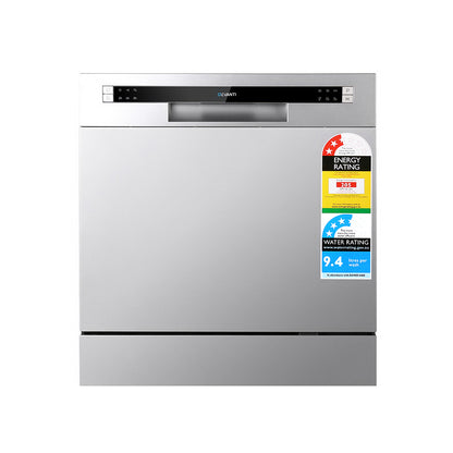 Devanti 8 Place Settings Benchtop Dishwasher Sliver-Appliances &gt; Kitchen Appliances-PEROZ Accessories