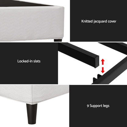 Artiss Bed Frame Double Size Metal Grey MASON-Furniture > Bedroom-PEROZ Accessories