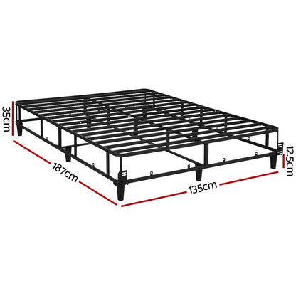 Artiss Bed Frame Double Size Metal Grey MASON-Furniture &gt; Bedroom-PEROZ Accessories