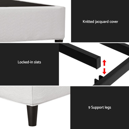 Artiss Bed Frame Double Size Metal Grey MASON-Furniture &gt; Bedroom-PEROZ Accessories