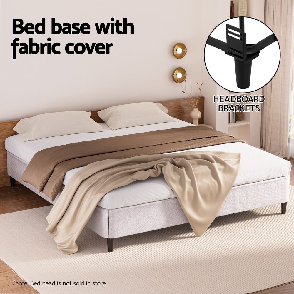 Artiss Bed Frame King Size Metal Grey MASON-Furniture > Bedroom-PEROZ Accessories