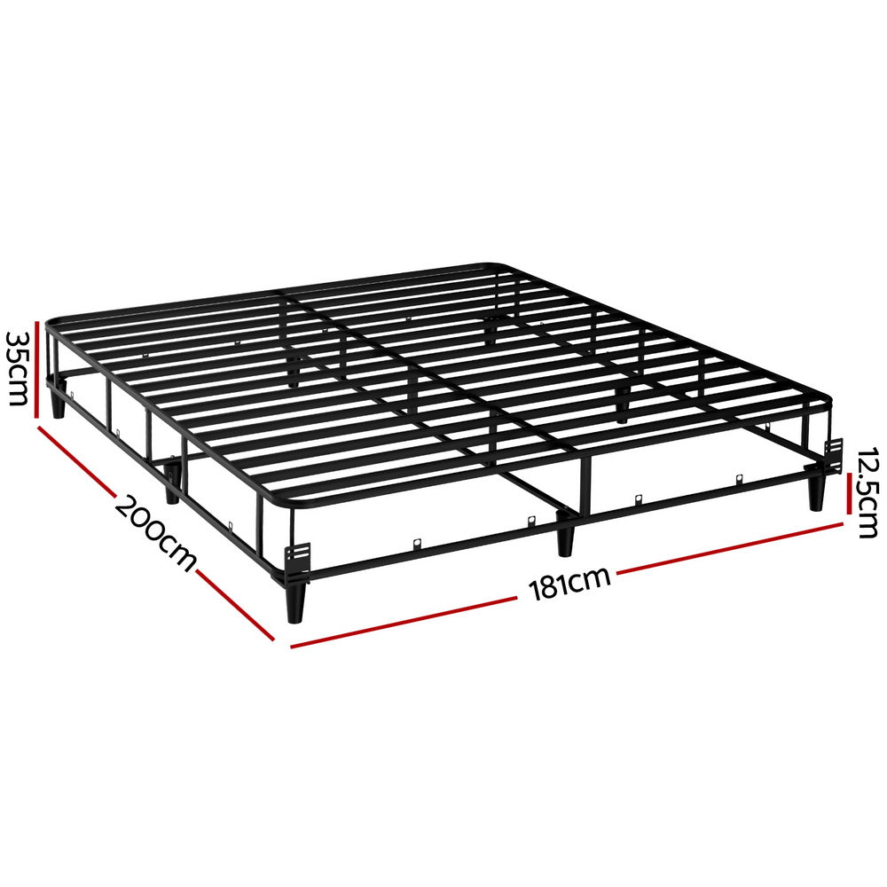 Artiss Bed Frame King Size Metal Grey MASON-Furniture &gt; Bedroom-PEROZ Accessories